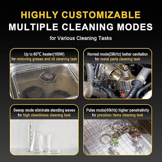 3L Ultrasonic Cleaner, One-Touch Cleaning, Heating, Dual-Frequency, Sweep Frequency, Touch Ultrasonic Cleaning Machine for Labs,Carburetor,Jewelry,Dentures,Automotive Parts