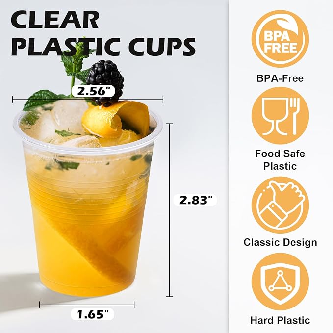 BYSNOW 1500 Pack 5 oz Clear Plastic Cups, Small Bathroom Cups, Disposable Mouthwash Cups, Cold Plastic Drinking Cups for Party, Picnic, Travel, Soda, Juice