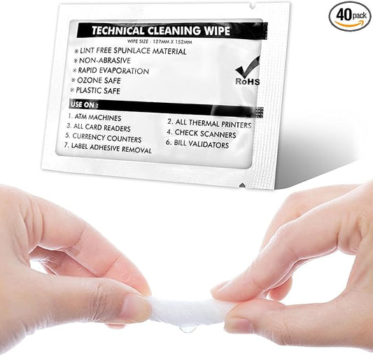 Technical Prep Pads Cleaning Wipes - 99.9% Electronic Cleaning Wipes, Multi-Purpose Non Woven Handy Wipes Cleaning Sheets for Surfaces, Printer, Industrial, Thermal Paste Remover (40PCS, 5"×6")