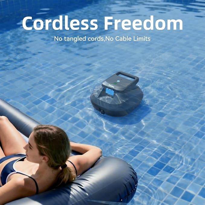 X2 Robotic Pool Vacuum, Cordless Pool Cleaner with 200-Min Runtime, Auto-Parking, for Above-Ground & Flat-Bottom Inground Pools up to 1290 sq.ft