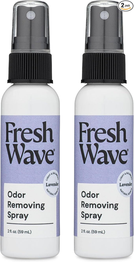 Fresh Wave Lavender Scent Odor Eliminator Spray & Air Freshener, 2 fl. oz. Travel Size (Pack of 2)