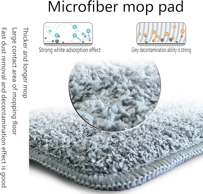 24 inch Mop Pad Refills, 5 Pack Washable Microfiber Replacement Heads, Commercial Grade Reusable, Perfect for Hardwood Floors, Tile Floors, Kitchen Cleaning, and More
