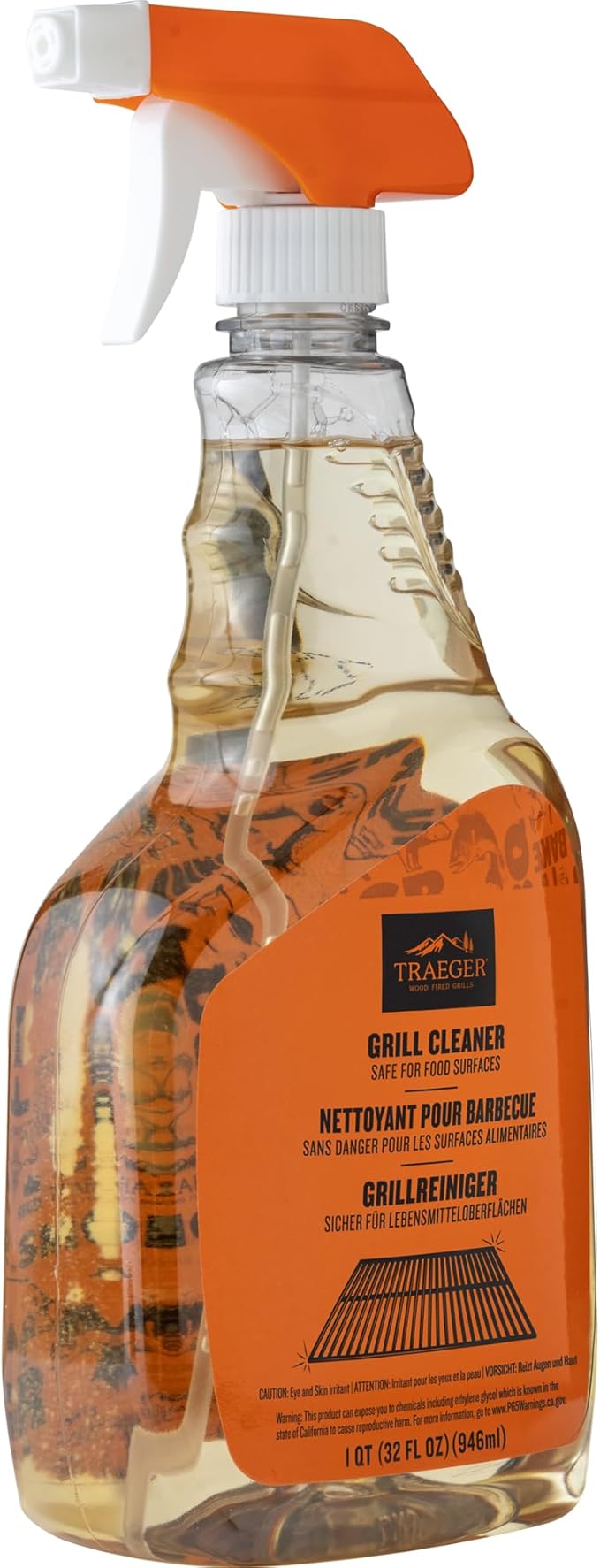 Traeger Grills BAC679 Grill Cleaner Spray Bottle,Grease Cutter,Keep Grill Shiny,No Harmful Chemicals,Citrus Scent,946ml,(Pack of 2)