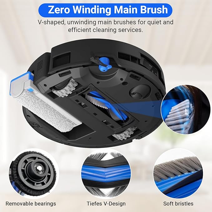 Pure Realm 23 PCS X9 Pro Omni Replacement Parts for Ecovacs Deebot X9 Pro Omni Vacuum Cleaner Parts with 1Roller Brush,2 Mop,4 HEAP,4 Dust Bags,4 Side Brushes,1 Screwdrivers,1 Clean Brush
