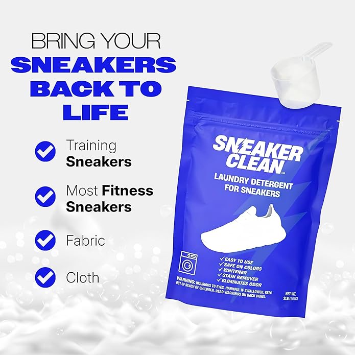 Sneaker Cleaner Kit, Shoe Cleaner for White & Colored Sneakers, Stain Remover, Deodorizer Powder, Washing Machine Safe