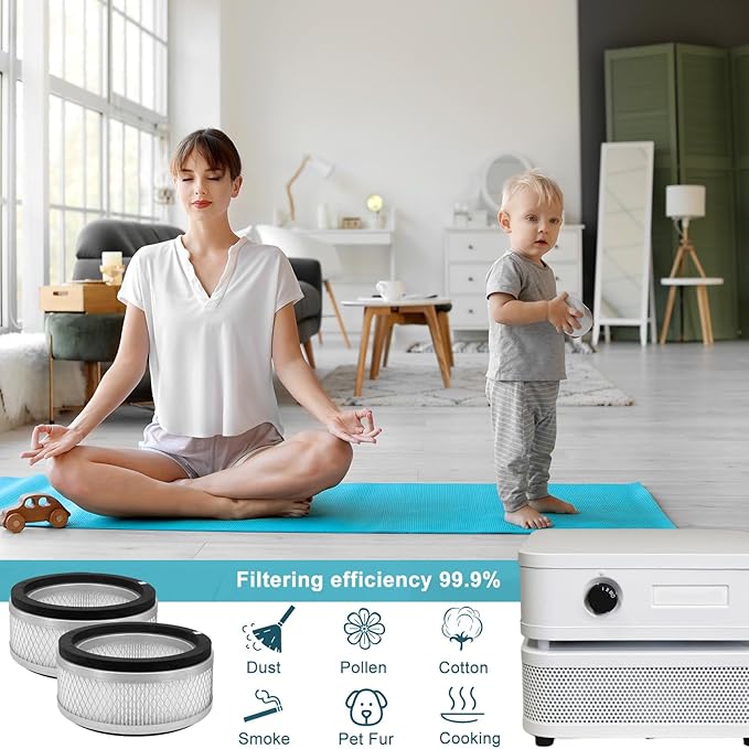 Replacement True HEPA Filter Kit Compatible with Austin Air it Room Air Purifier,Model C100CC1,HM100 (2PACK)