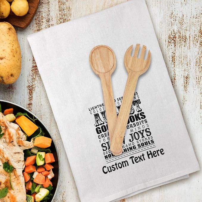 Custom Decor Flour Kitchen Towels August Good Books Summer Season Seasons Summer Cleaning Supplies Dish Towels Personalized Text Here
