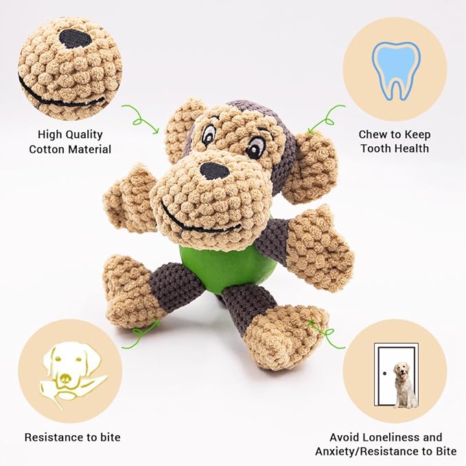 Raffaelo Wool Ball and Raffaelo Dog Toy Plush Squeaking Dog Toy Set