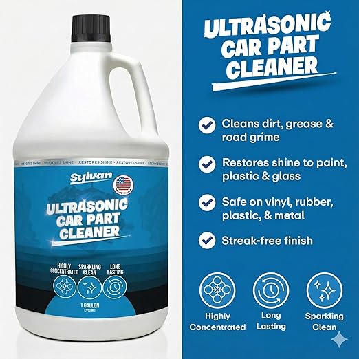 Ultrasonic Carburetor & Parts Cleaner Solution Concentrate | Makes 200 Gal. | Made in The USA | for All Ultrasonic and Immersion Machines | Cleaning Liquid | Engine Parts, Carbs, Car Parts