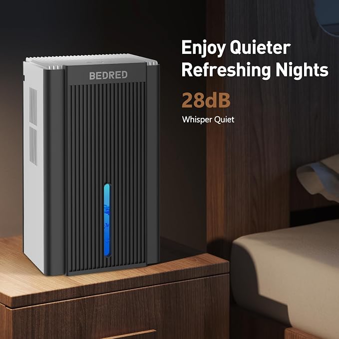 Dehumidifier,95OZ Dehumidifier for Home 1000 Sq.Ft - Quiet with Auto Shut Off & Relaxing 7 Color Ambient Light,Ideal for Livingroom, Bedroom, Basement (White/Black)