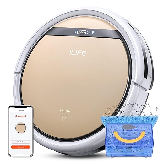 ILIFE V5s Plus Robot Vacuum Cleaner+ Replacement Filters for V5s Plus (10pcs)