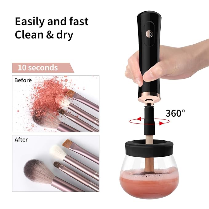 Senbowe Makeup Brush Cleaner and Large Cotton Floral Makeup Bag