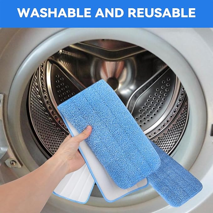 Microfiber Mop Pad for Rubbermaid Commercial 20 Inch Mop Head - 8 Pack Wet & Dry Commercial Cleaning Refills Reusable Mop Refills Fit for Any Microfiber Flat Mop System 18" to 21"