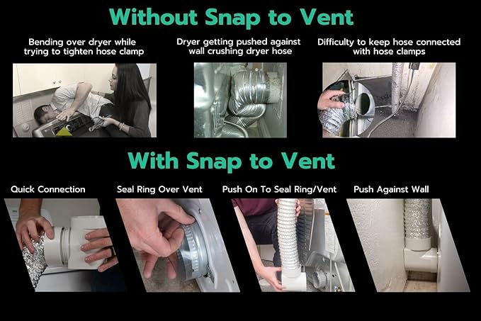 STV-M Space-Saving Dryer Vent – Airtight Seal, Durable Build, Complete Duct Connection Kit – Designed for Tight Spaces by Ziggurat