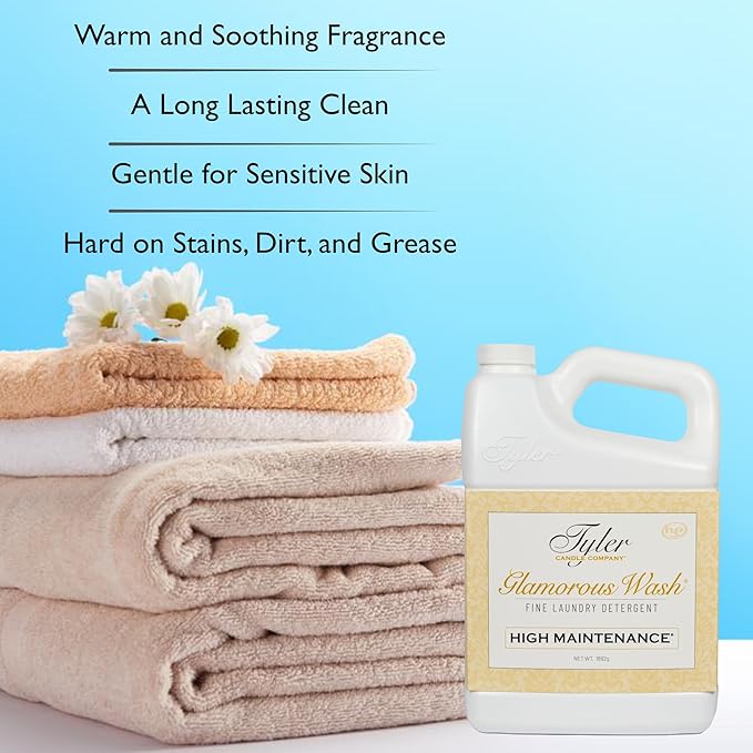 Tyler Glamorous Wash High Maintenance Fine Laundry Detergent with Stain Remover Pen and Dryer Sachets - Liquid Detergent Designed for Clothing - Hand & Machine - 64oz (High Maintenance)