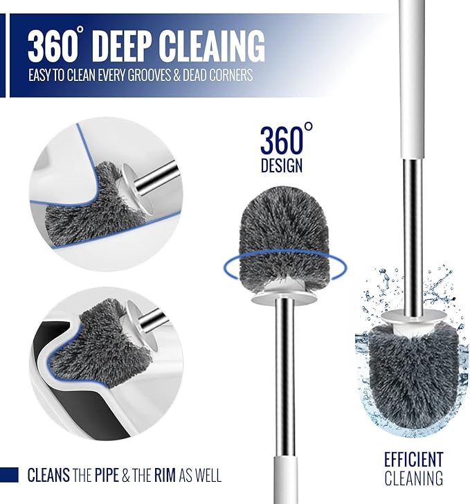 True Fresh 25-Pack Washing Machine Cleaner Tablets (12-Month Supply) & 2-in-1 Toilet Brush & Plunger Set - Ultimate Deep Cleaning for a Fresh, Sparkling Home