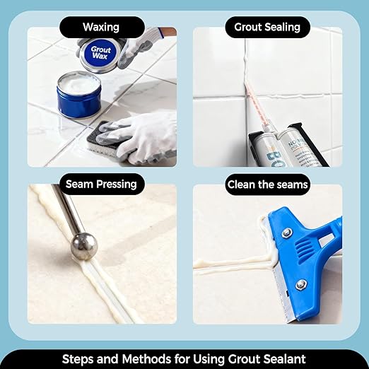 Tile Grout with Hand Caulking Gun 19oz 400ml White Grout Filler Suitable for Wall and Floor Applications, Including Nozzle