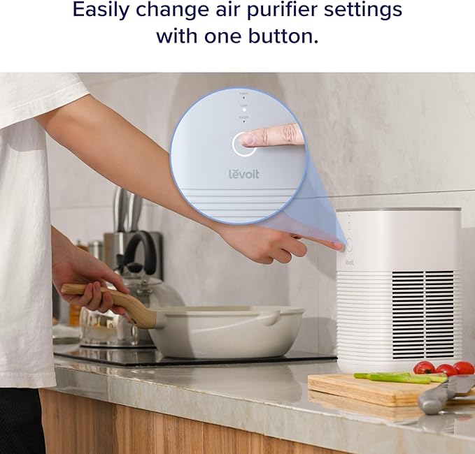 LEVOIT Air Purifiers for Bedroom Home Dorm, AHAM VERIFIDE, Freshens Small Room with Aroma Pad, For Smoke, Pollen, Pet Dander, Odor, Dust, Office, Desktop, 1 Pack, White