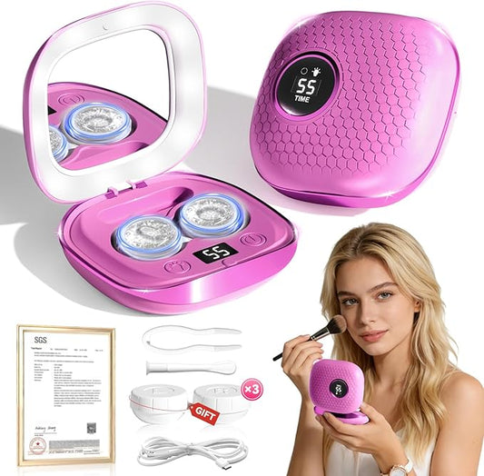 2025 Upgraded Ultrasonic Contact Lens Cleaner【50KHz Germany Super Motor】【Top1 Intelligent Chip-Smart Modes】 Gentle Cleaning & 99% Brightness, Portable Contact Lens Tools Home Travel Use (Purple)