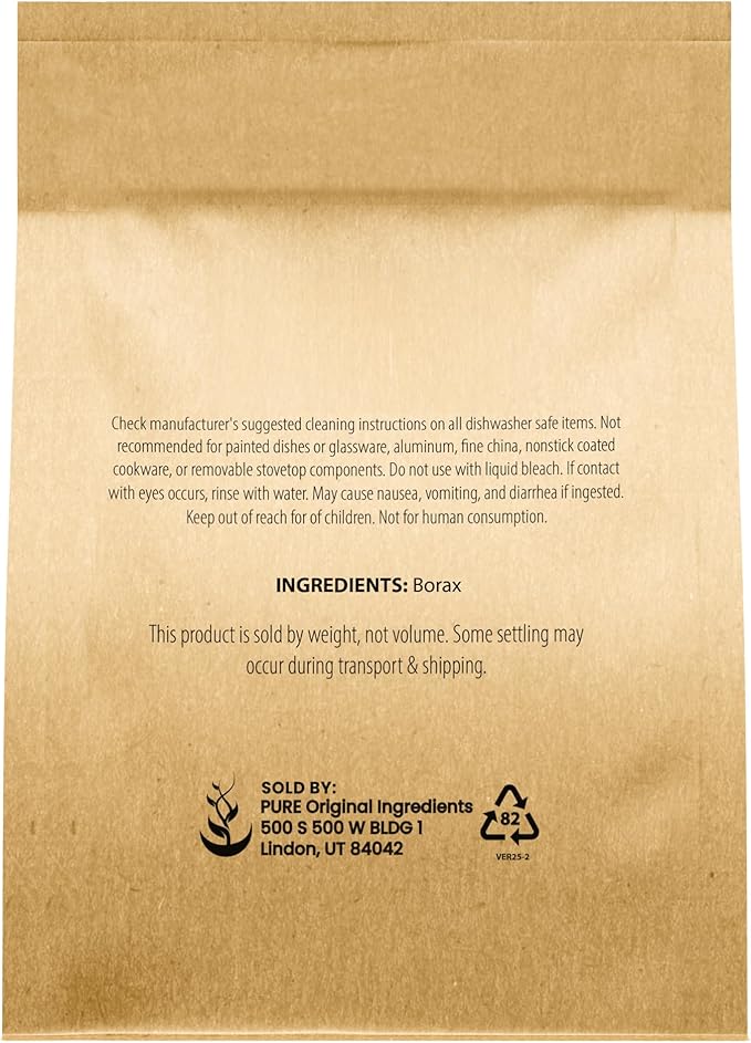 PURE ORIGINAL INGREDIENTS Borax (4 oz) Sodium Borate, Multipurpose Cleaning Agent, Ideal Slime Ingredient