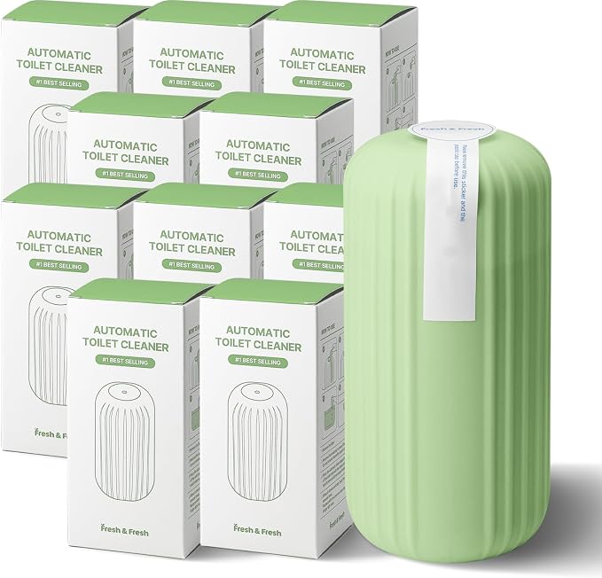 Fresh & Fresh Automatic Toilet Bowl Cleaners (Forest Green) - 10 Bottles(UPTO 2500 FLUSHES/Bottle), Commercial and Residential Toilet Cleaner 3-4 MONTH Lasting Toilet Bowl Cleaner Bottle