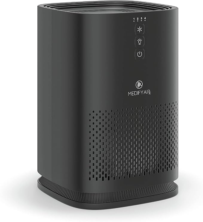Medify MA-14 Air Purifier with True HEPA H13 Filter | 143 m² Coverage in 1hr for Allergens, Smoke, Wildfires, Dust, Odors, Pollen, Pet Dander | Quiet 99.9% Removal to 0.1 Microns | Black, 1-Pack