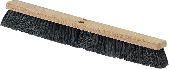 SPARTA Flo-Pac Floor Sweep with Natural Tampico Bristles, Heavy Duty Broom Head for Indoor and Outdoor Use on Rough Surfaces, 36" Long, 6 Count, Black