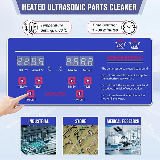 2L Ultrasonic Carburetor Cleaner Machine, Industrial Ultrasonic Parts Cleaner with Heater and Digital Timer, Ultrasonic Carb Cleaner for Repairing Tools Automotive Parts Cleaning, 110V