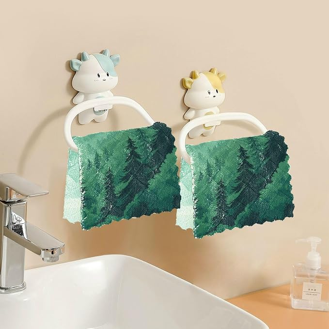 Mountain Forest Trees Green 02 Kitchen Towels Dish Cloths Set of 6 Microfiber Cleaning Cloths for Cars Super Absorbent Machine