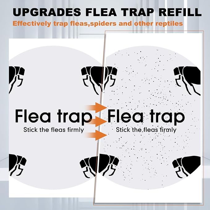 4 Packs Flea Traps for Inside Your Home with 8 Sticky Disc 12 Bulbs 4 Electric Wires Flea Killer Indoor Bed Bug Light Trap for Home Indoor Safe to Pets(White, Gray)