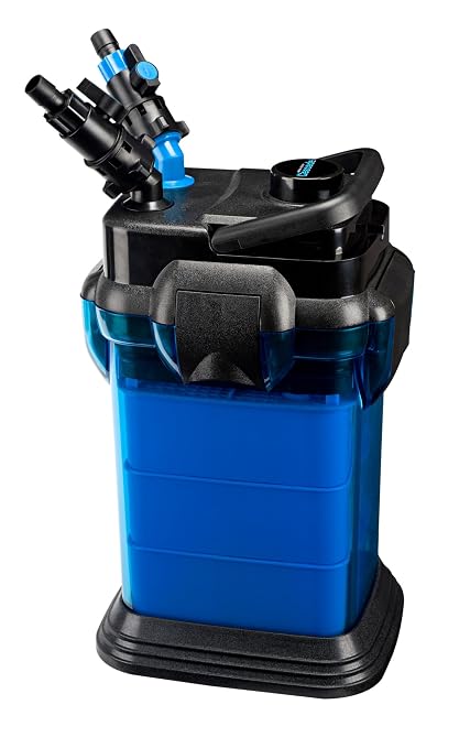 Penn-Plax Cascade 700 Canister Filter - 185 GPH Aquarium Filter for Tanks Up to 65 Gallons - 360 Degree Flow Valves, Poly Fiber Pads, Bio-Sponge & Activated Carbon -Fresh & Saltwater - 11x10x15in
