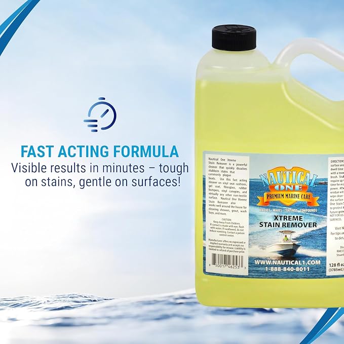 Nautical One - Xtreme Stain Remover | Non-Bleach Spray for Boat Interior & Exterior (128 oz)