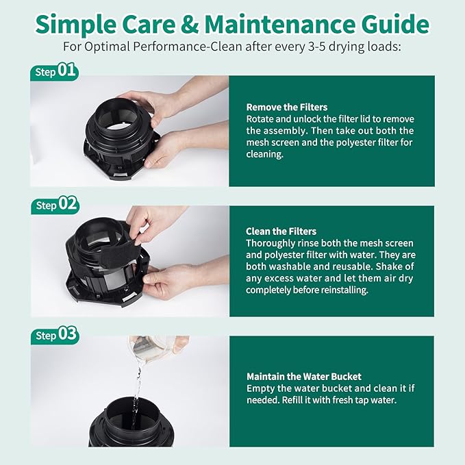 2026 Exclusive 3-in-1 Indoor Dryer Vent Kit with Black Dryer Vent Hose - Dryer Lint Catcher Box Water Filter Bucket - Indoor Dryer Lint Trap for Electric Dryer