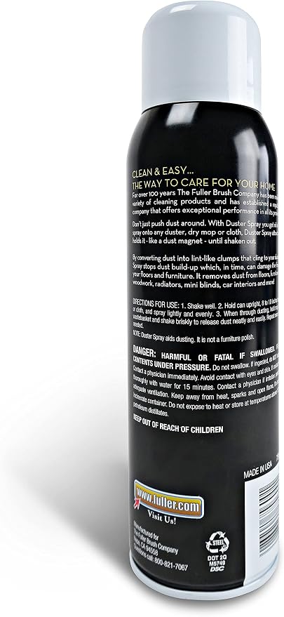 Fuller Brush Duster Spray -15.5 oz Multi Surface Dust Removing Sprayer - Safe Household Cleaning for Floors, Furniture, Blinds & Car Interiors (Pack of 6)