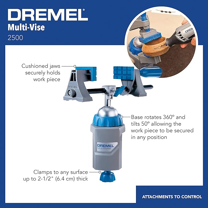 Dremel 4300-9/64 Rotary Tool Kit with Flex Shaft- 9 Attachments & 64 Accessories- Engraver, Router, Sander, and Polisher & 2500-01 Rotary Tool Multi-Vise
