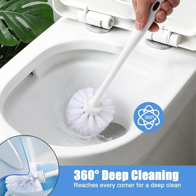 15 Pcs Toilet Brush,14.2" Bathroom Toilet Bowl Brush,Commercial Heavy Duty Toilet Bowl with Hook & Gloves,Long Handle Toilet Bowl for Household Cleaning,Professional/Janitorial Scrub Brush for Toilet