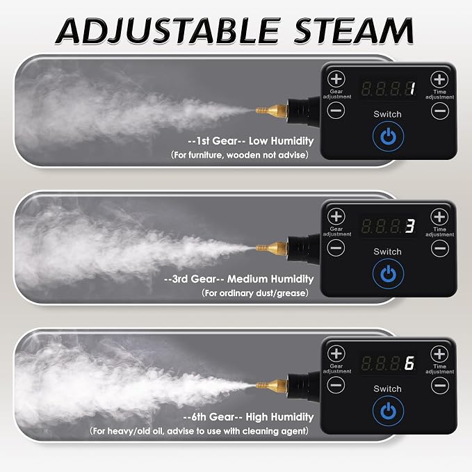 Timing Steam Cleaner, Extra 2 Nylon Brush, 2 Brass Brush