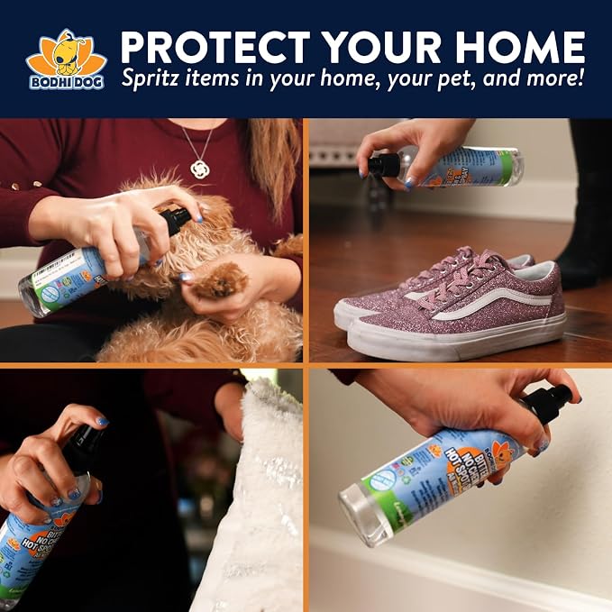 Bodhi Dog Bitter 2-in-1 No Chew & Hot Spot Spray - Natural Anti-Chew Remedy Better Than Bitter Apple - Soothes Hot Spots, Deters Chewing - Safe for Skin, Wounds & Furniture- Made in USA (4 Fl Oz)