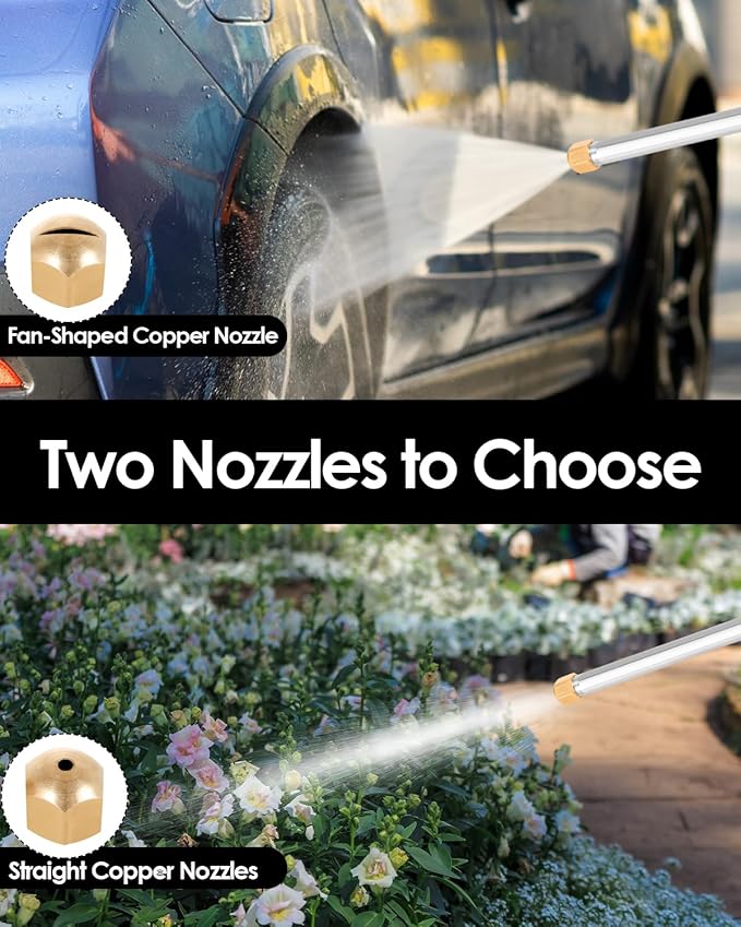 Jet Nozzle for Garden Hose 2-in-1 Jet Nozzle High Pressure Hose Nozzle with 2 Different Nozzles and Hose Quick Connectors for Car Pet Garden Cleaning