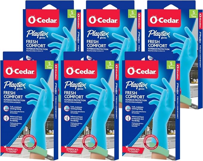 PLAYTEX Fresh Comfort Small Cleaning Gloves, 1 Count (Pack of 6)