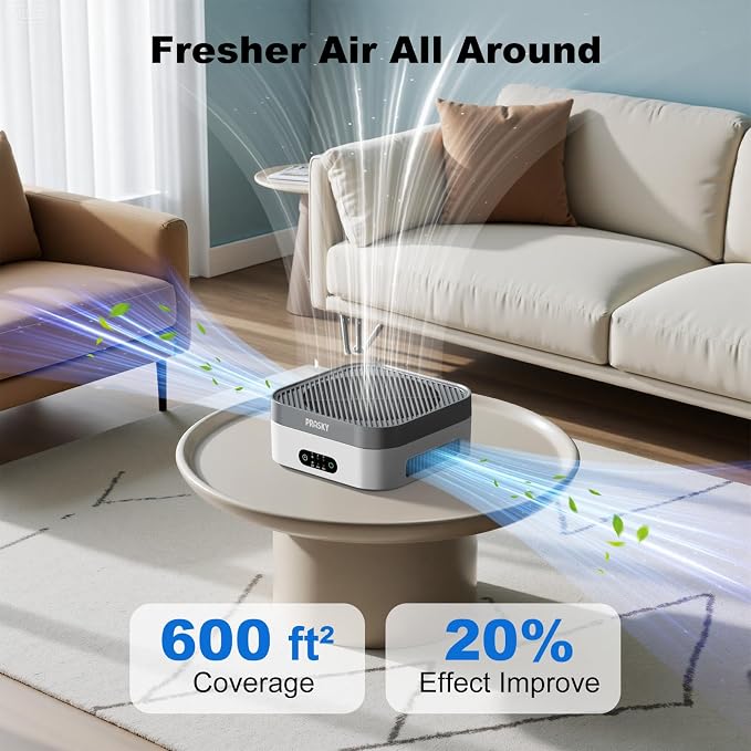 Air Purifiers for Home, 2 Filter, Plug-in, H13 True HEPA Filter Captures Smoke Odor Pet Dander, USB Powered Portable Quiet Car Air Purifier for RV/Desk/Bedroom/Office, Covers up to 600 Ft², Timer