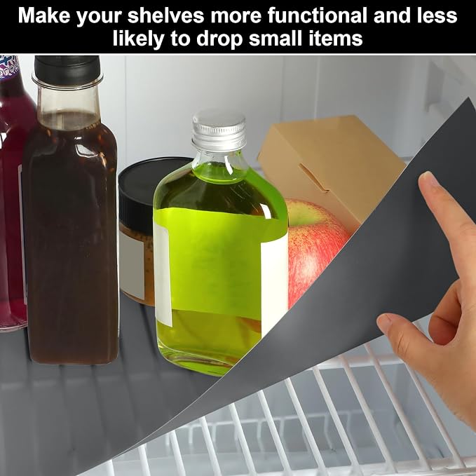 Barydat 8 Pcs Frosted Plastic Shelf Liner Waterproof Non Adhesive Shelf Mats for Wire Shelves Strength Wire Shelving Cover for Kitchen Shelving Unit Pantry Cabinet Storage (Dark Gray,12 x 48 Inch)
