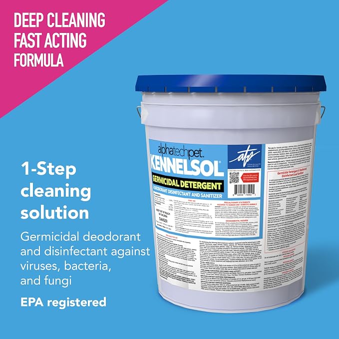 KennelSol Dog Crate Cleaner & Disinfectant for Kennels, Cages, Floors, Litter Boxes & Hard Surfaces | EPA-Registered, Kills Bacteria & Viruses, Parvo Disinfectant | 640 Fl Oz