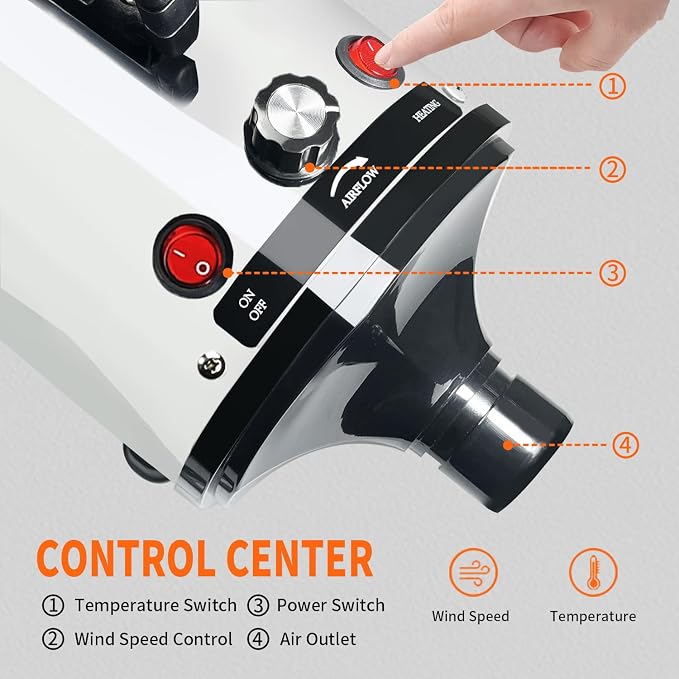 Dog Dryer,High Velocity Professional Dog Grooming Dryer,Adjustable Temperature and Speed with 4 Different Nozzles