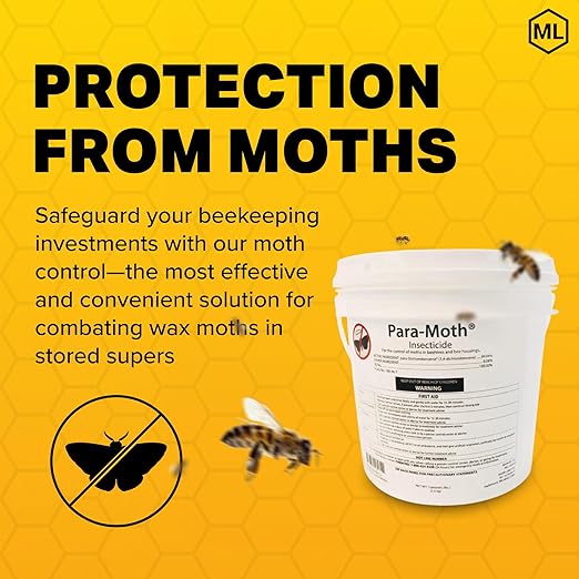 Mann Lake para-Moth, Bee Super Wax Moth Treatment, Protection for Your Bee Equipment, Preserve Hive Quality, Maximize Seasonal Productivity, 5 Lb Pail