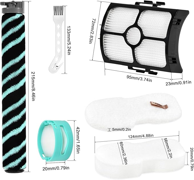 12Pcs HZ4002 Replacement Filter Compatible with Shark PowerDetect Ultra-Light Upright Vacuum HZ4000 HZ4002 Corded Stick Vacuum, 2HEPA+4Foam&Felt Filter, 1Roller Brush 4Odor Neutralizer 1Cleaning Brush