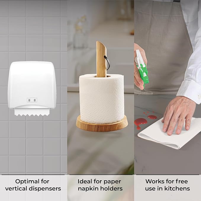 Restaurantware-Paper Towel Roll 600' x 1 Roll Long Paper Towel 8" Wide Hand Towel Roll 1 Ply Universal Dispenser 2" Core Hardwound High Absorbency Everyday Use For Commercial Washroom White
