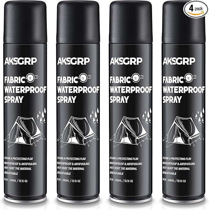 Maitys 4 Pcs Tent Waterproofing Spray, 10.15 OZ Outdoor Waterproofing Repellent Spray for Tents, Fabric, Camping Tent Camp