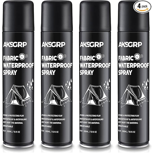 Maitys 4 Pcs Tent Waterproofing Spray, 10.15 OZ Outdoor Waterproofing Repellent Spray for Tents, Fabric, Camping Tent Camp