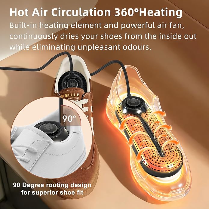 Electric Boot Dryer, Shoe Warmer with IC Controller, Footwear Travel Dryers Silent with 3/6/9 Hours Timer